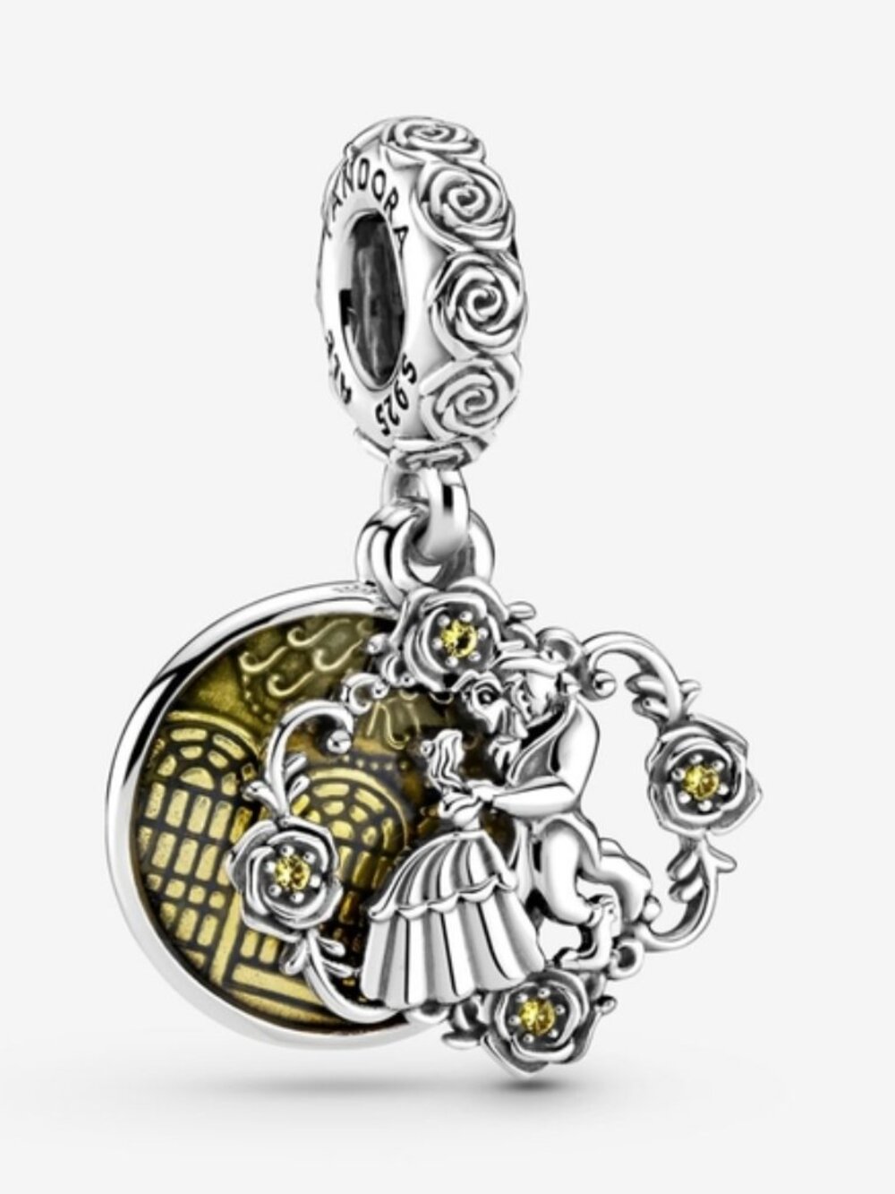 Pandora Silver & Gold Beauty and the Beast Dangle Charm